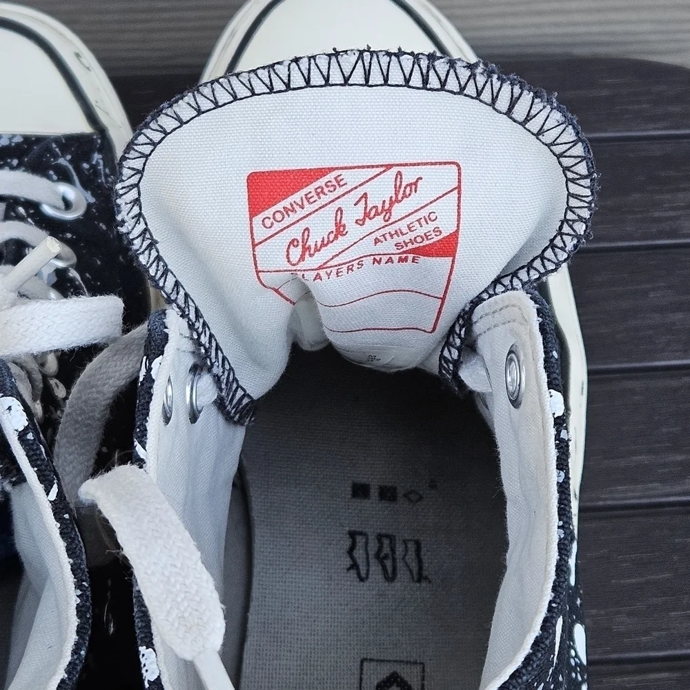 Converse Chuck 70 High Archive Paint Splatter x Black White 8.5 -10.5 Hi A01171C - Picture 14 of 16
